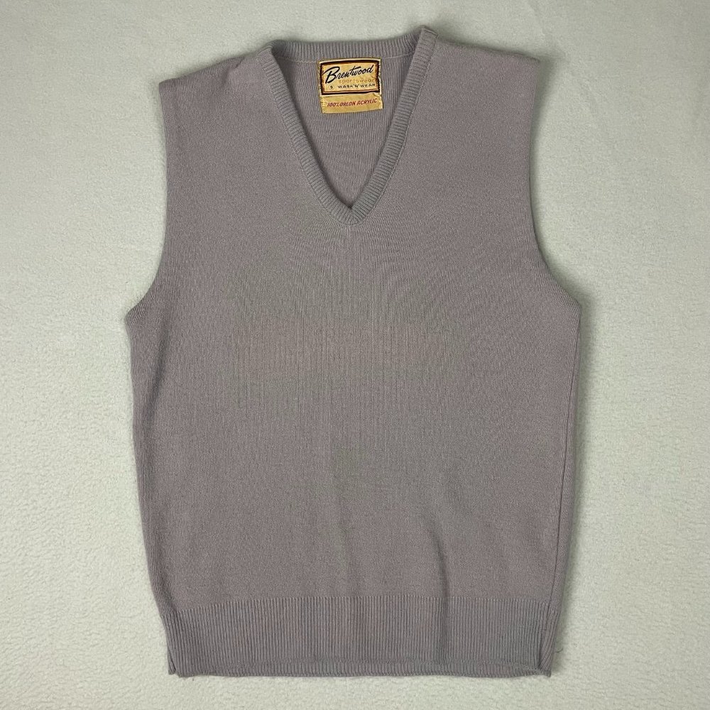 VINTAGE BRENTWOOD SPORTSWEAR Men's Purple Vest Size Small Orlon Acrylic